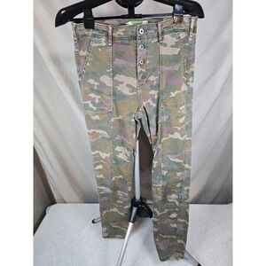 Anthropologie Slim Camo Button Fly Jefferson Utility Pants Women's Size 30